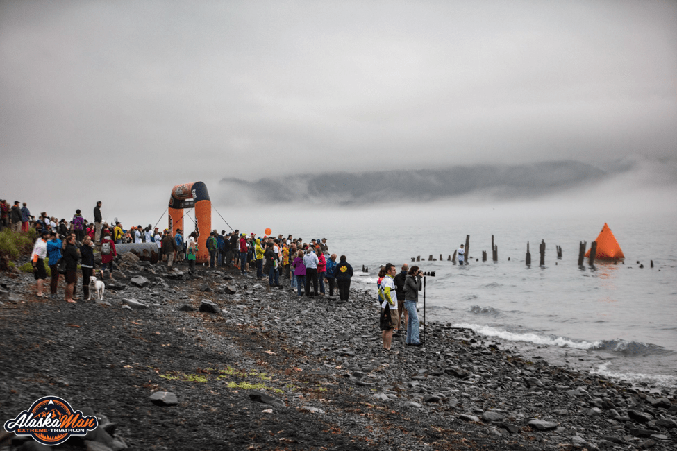 A most welcome sight, the one and only buoy on the swim course